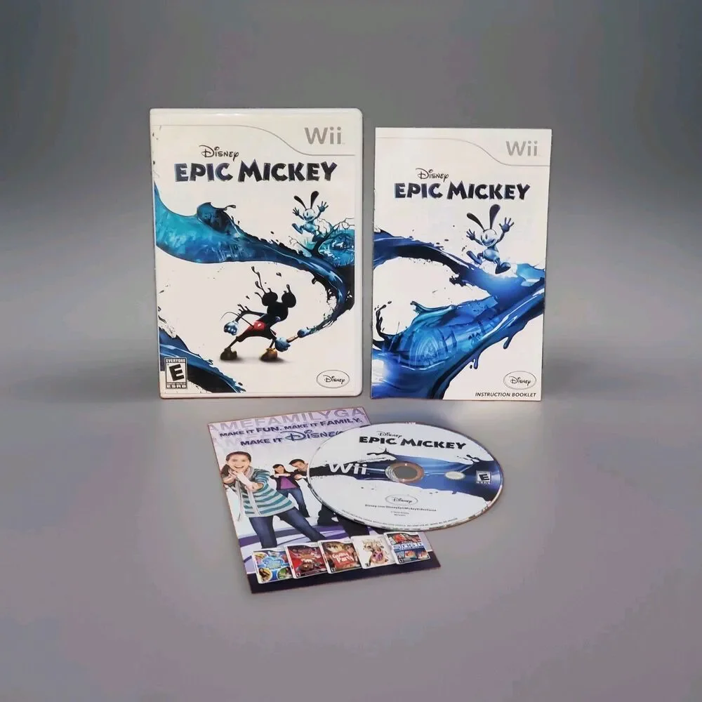 Disney Epic Mickey (Nintendo Wii) Complete w/ Manual - Kids Game Tested Working